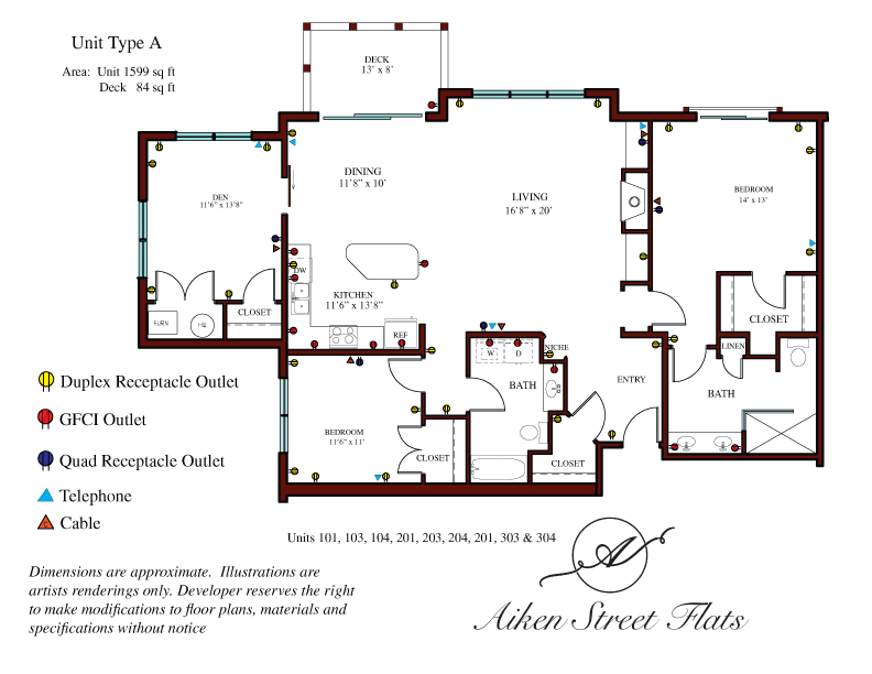 Aiken Street Flat Unit A Outlets