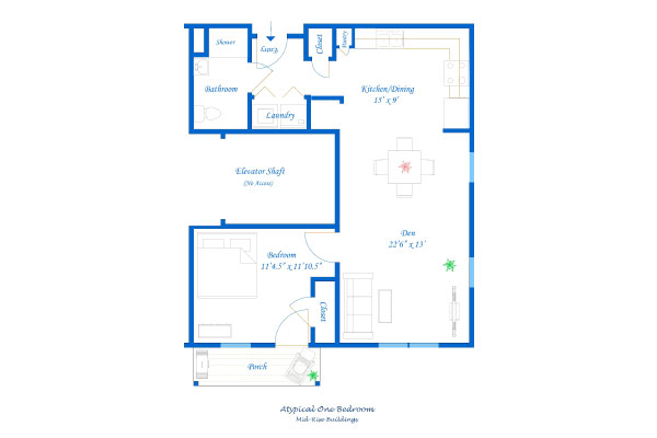 A Midrise Typical 1 BR